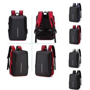 Hard Shell Backpack Alloy Frame Anti-theft Computer Bag for Men | Red