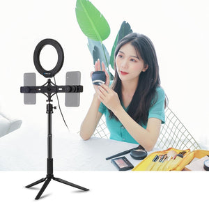 Live Broadcast Phone Bracket & Tripod Mount with Extension Rod & 6.2 Inch LED Ring Light Kit