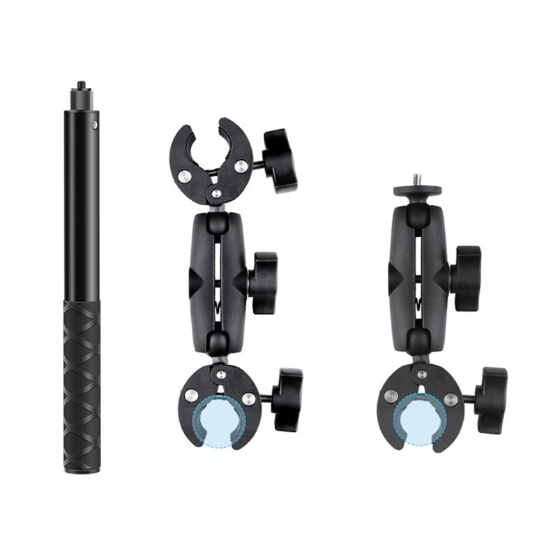 Adjustable Dual-Head Handlebar Mount for Motorcycle Selfie Stick