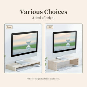 Natural Wood Monitor Stand | Holds Computer Screen