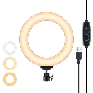 16cm USB LED Ring Light | With Tripod | 3 Modes | Black