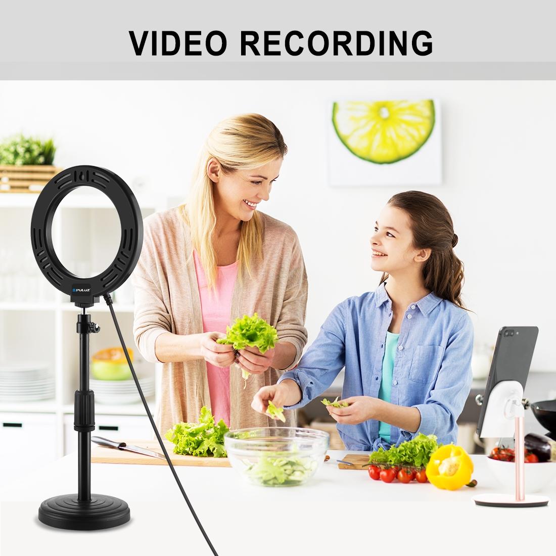 16cm USB LED Ring Light | With Tripod | 3 Modes | Black