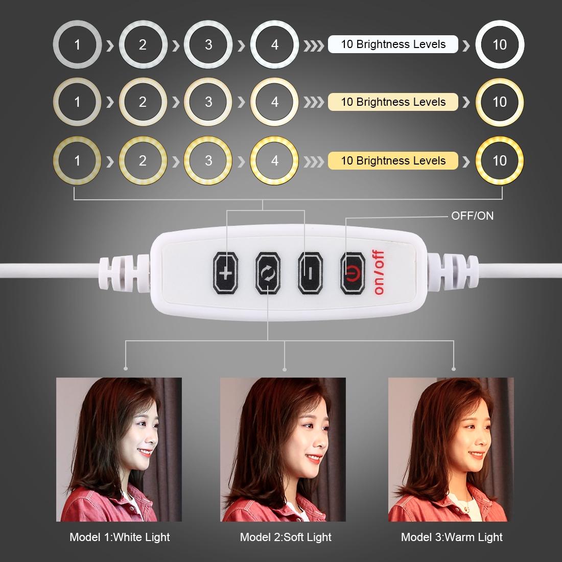 16cm USB LED Ring Light | With Tripod | 3 Modes | Black