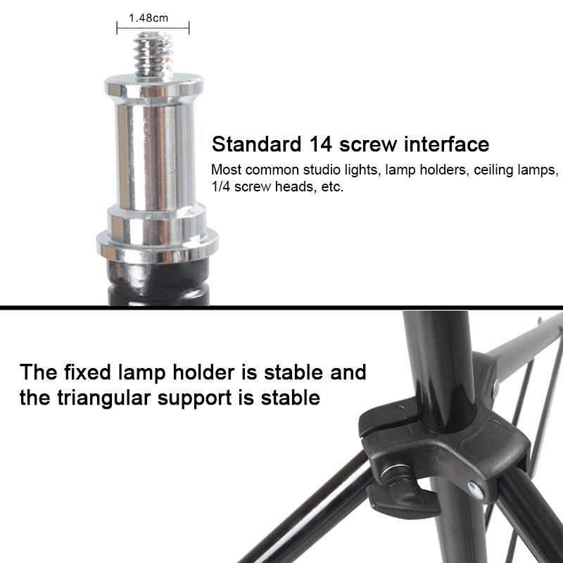 Professional Aluminum Lighting Stand for Studio Flash | 68-200cm Height | Black