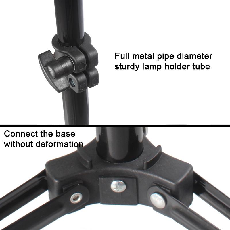 Professional Aluminum Lighting Stand for Studio Flash | 68-200cm Height | Black