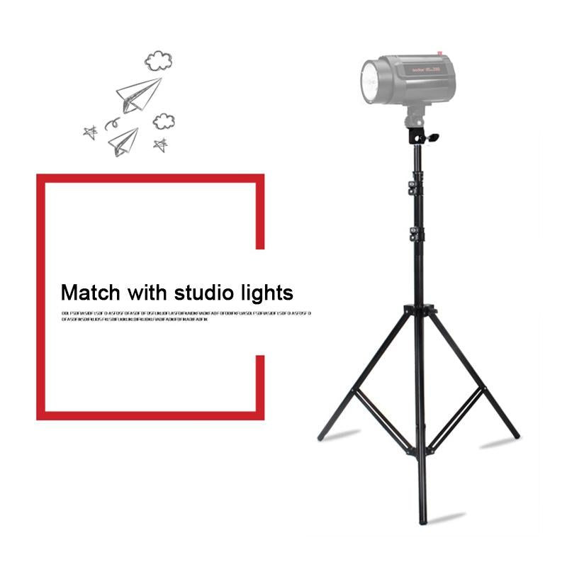Professional Aluminum Lighting Stand for Studio Flash | 68-200cm Height | Black