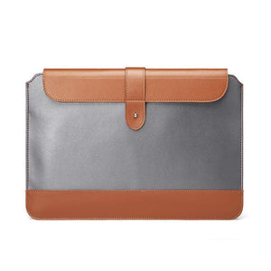 14-15.4 Inch Microfiber Notebook Liner Bag | Horizontal | Gray & Brown