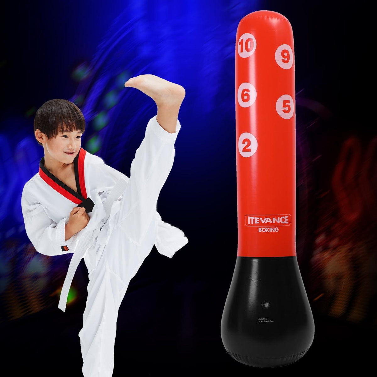 1.55M Vertical Inflatable Punching Bag for Kids | PVC Tumbler Boxing Column