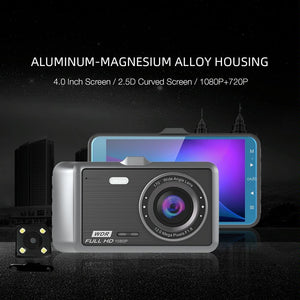 HD 1080p Dual Camera Car Recorder with 4 IPS Screen | 170° Wide Angle