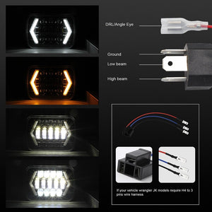 7 Inch LED Headlight | H4 | DC 9-30V | 30W | IP67 | 3000Lm | 6000K | 8 LEDs | Jeep Wrangler