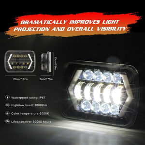7 Inch LED Headlight | H4 | DC 9-30V | 30W | IP67 | 3000Lm | 6000K | 8 LEDs | Jeep Wrangler