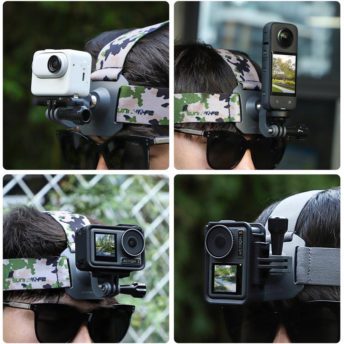 Adjustable 360 Degree Head Strap for Action Cameras | Camouflage