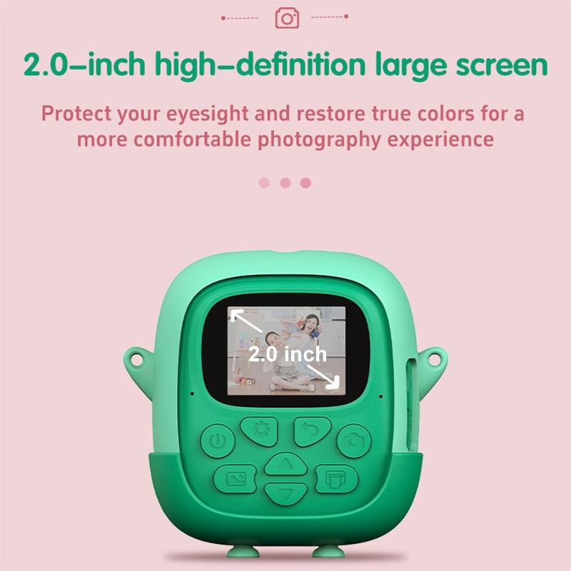 720P HD Reversible Mini Digital Camera | For Children | Cartoon Print | Pink