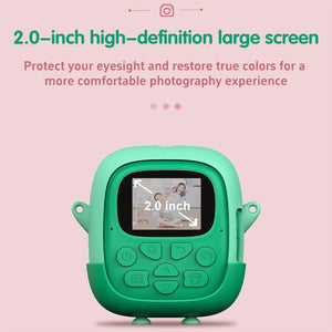 720P HD Reversible Mini Digital Camera | For Children | Cartoon Print | Pink