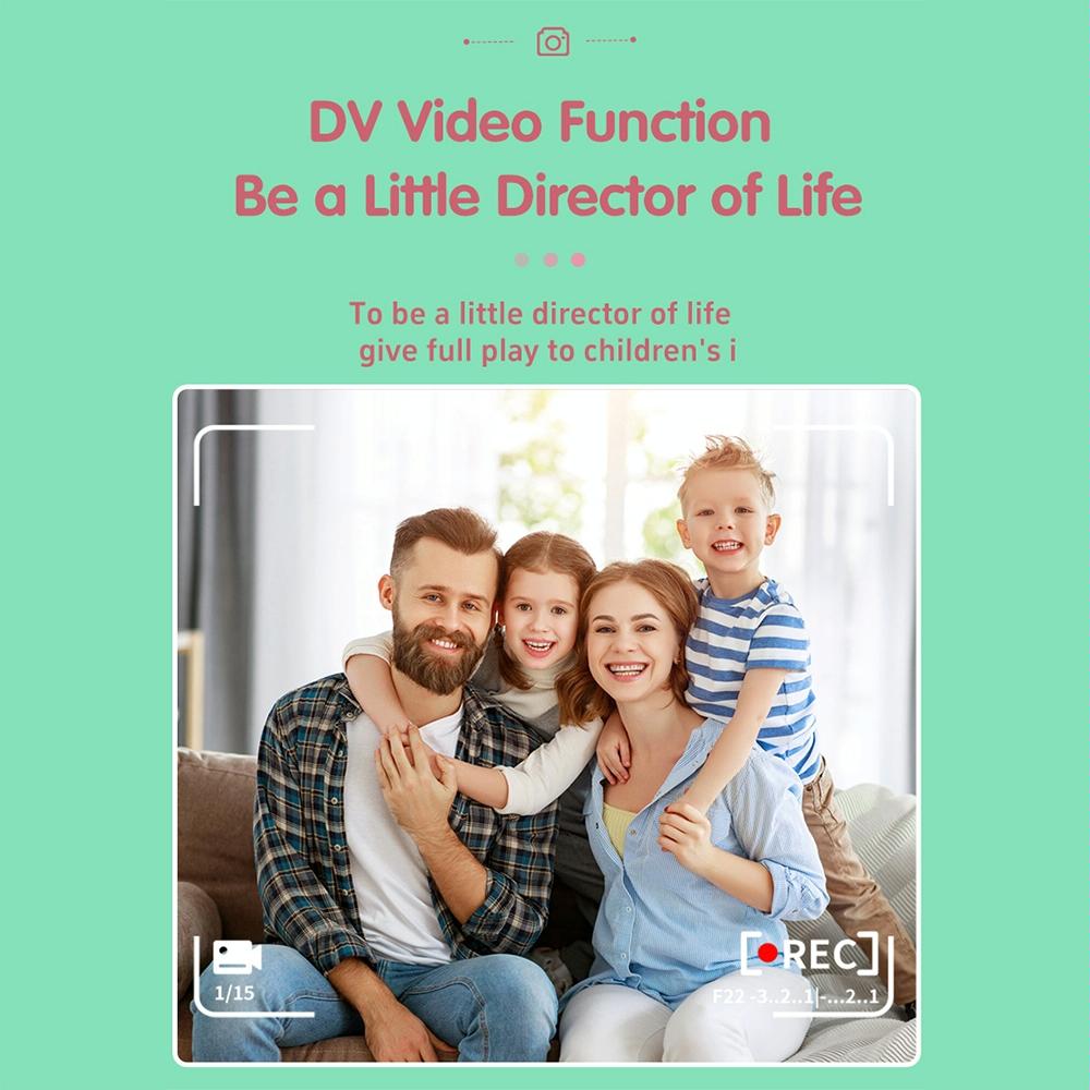 720P HD Reversible Mini Digital Camera | For Children | Cartoon Print | Pink