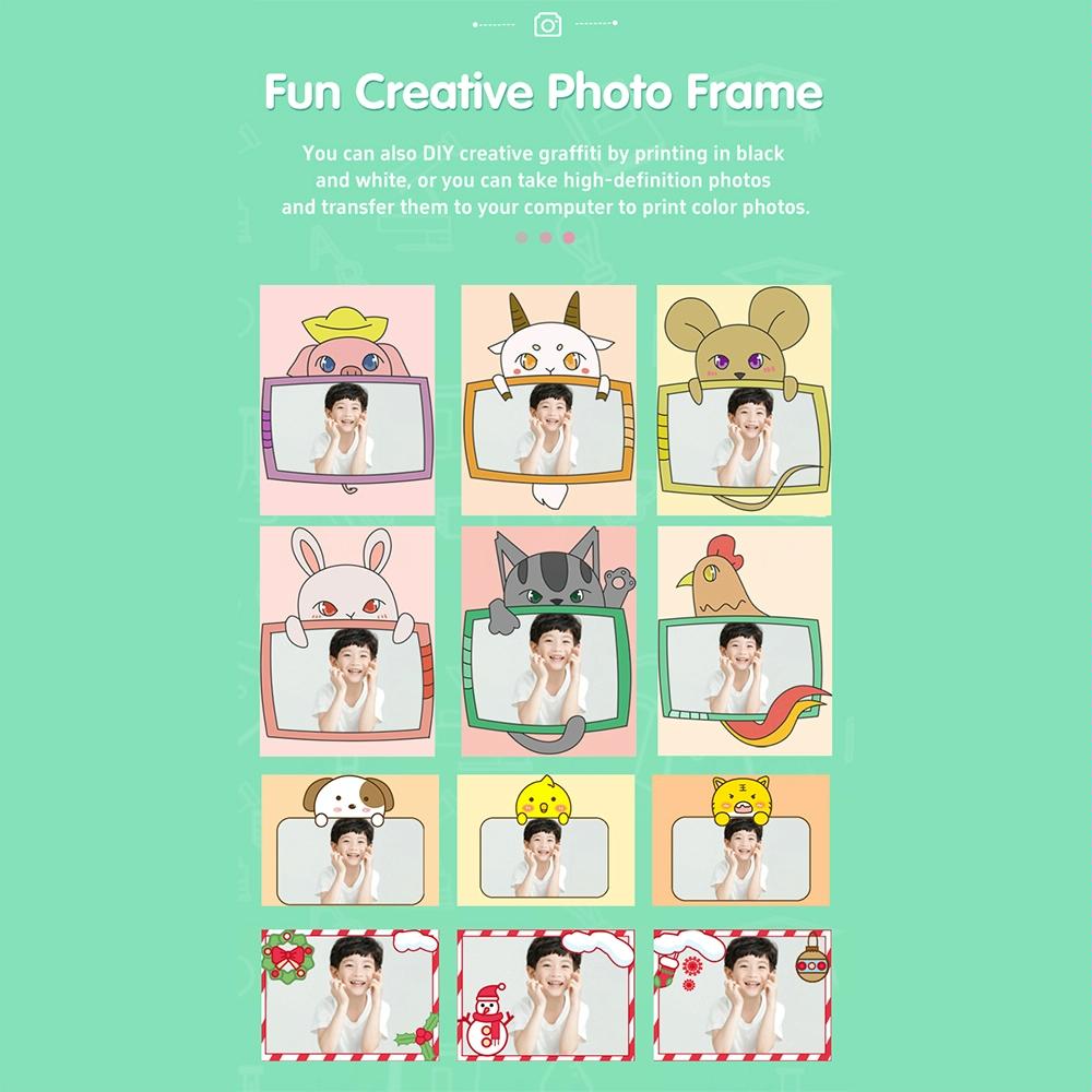 720P HD Reversible Mini Digital Camera | For Children | Cartoon Print | Pink