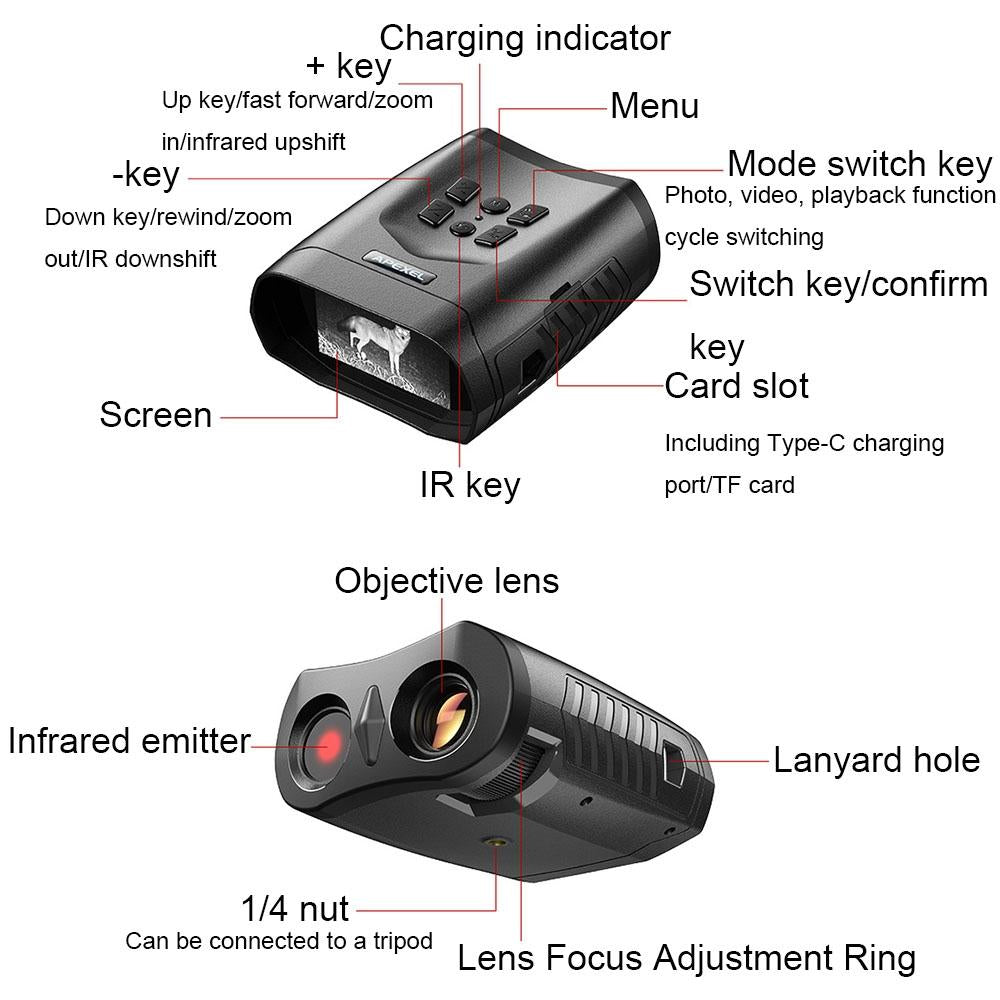 Portable Digital Night Vision Binoculars | 3-Inch HD LCD Screen