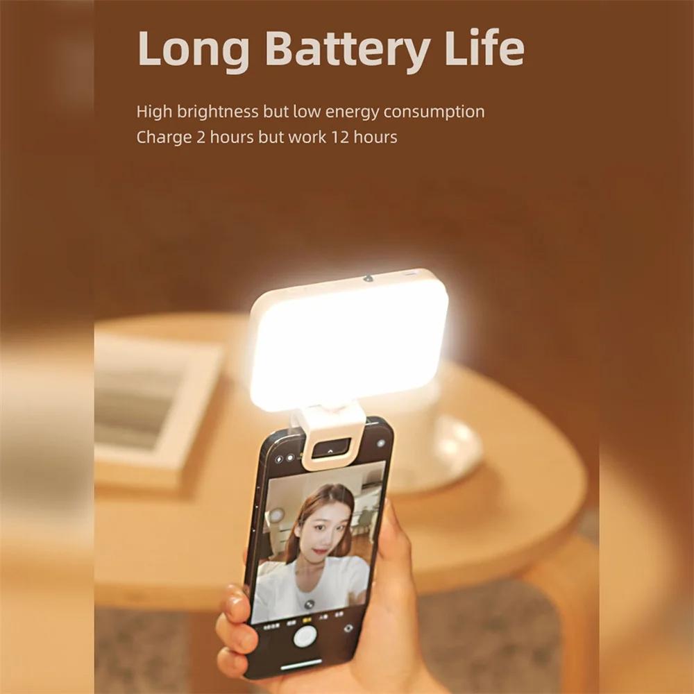 Rechargeable Clip - On Selfie Light with 66 LEDs | 3 Modes for Phone, Laptop & Tablet | Black | White