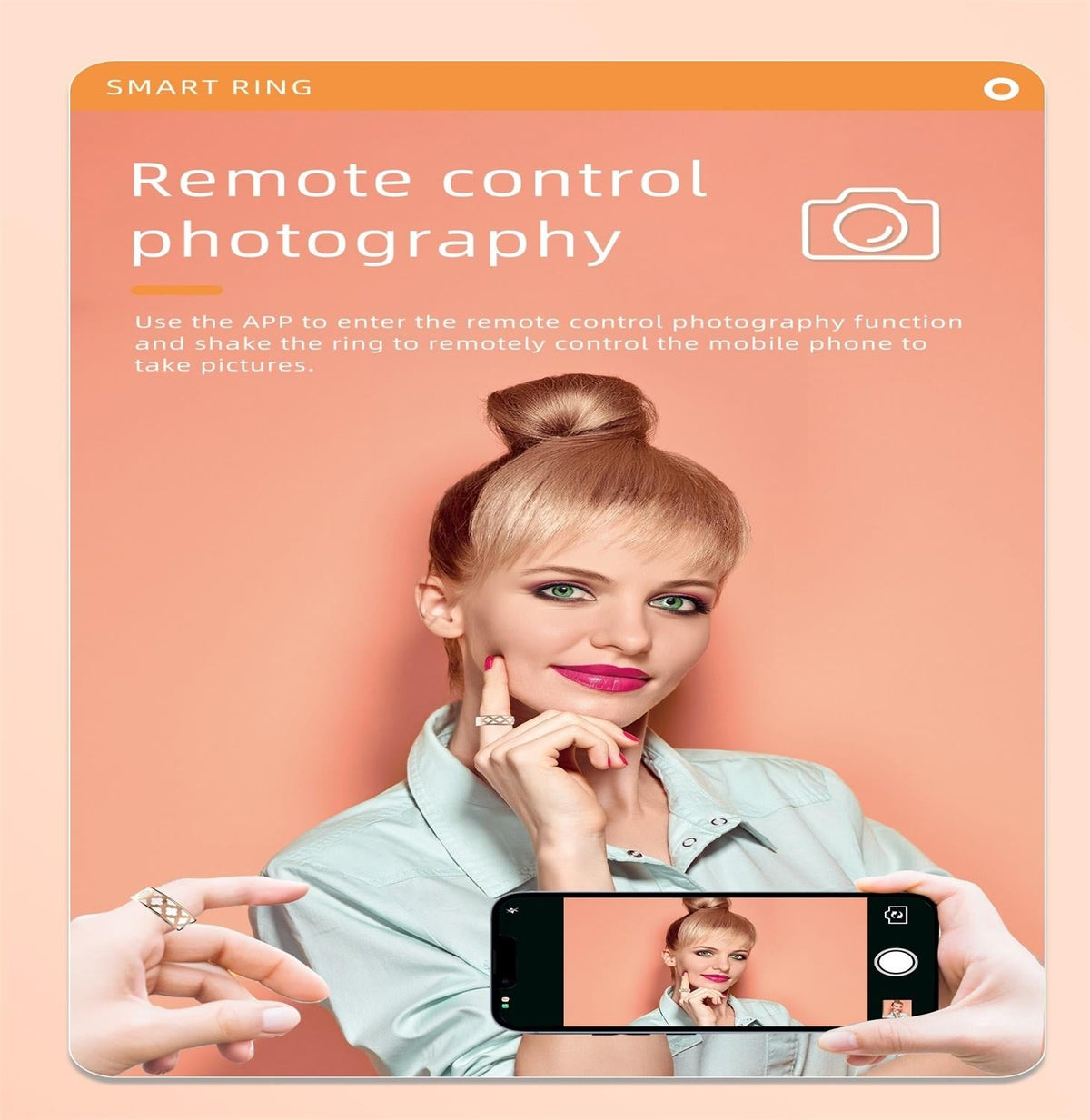 Smart Ring | Heart Rate | Blood Oxygen | Sleep Monitoring | Multiple Sports Modes | Rose Gold | Size 13