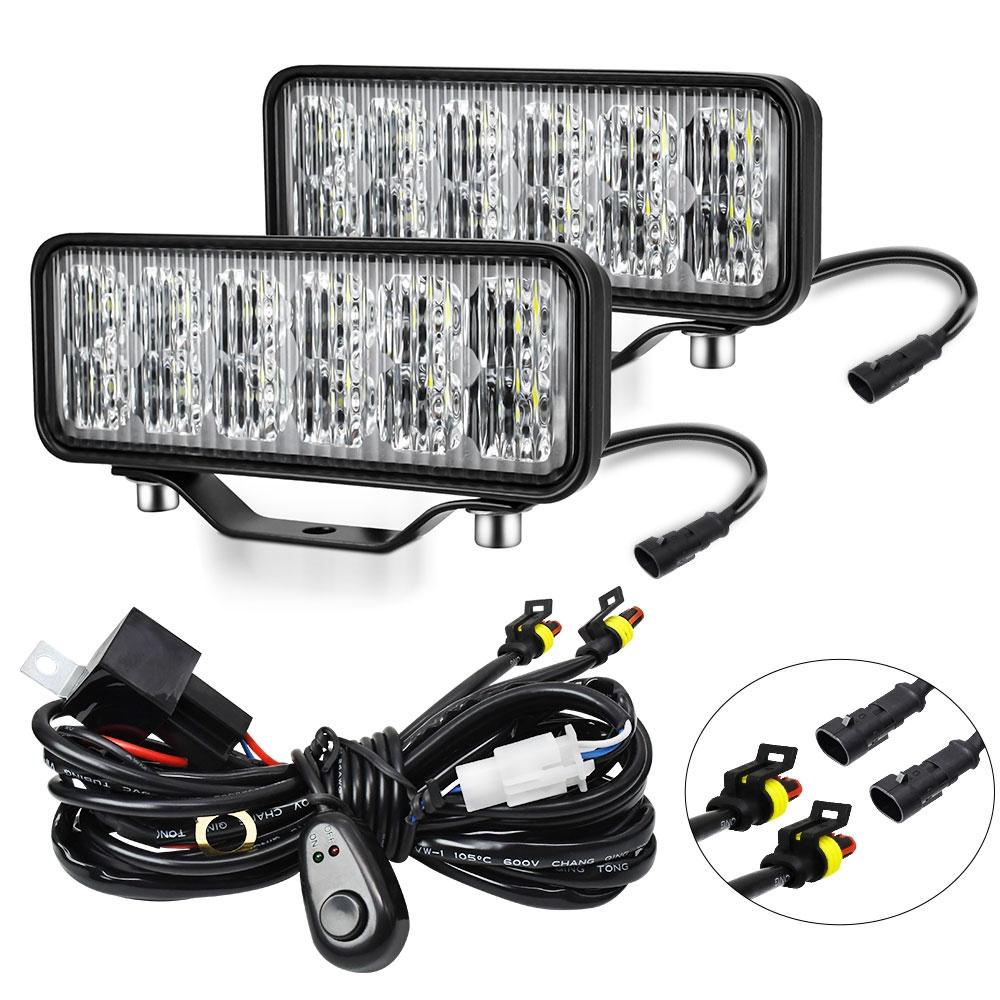 14W | 9-30V | 6 Inch Waterproof Car Work Headlight | Includes Wire Set