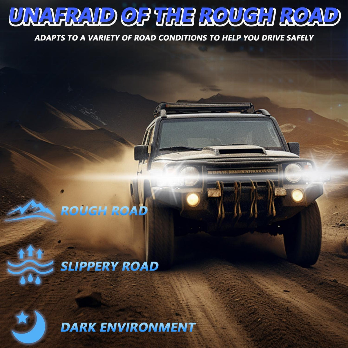 14W | 9-30V | 6 Inch Waterproof Car Work Headlight | Includes Wire Set