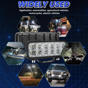 14W | 9-30V | 6 Inch Waterproof Car Work Headlight | Includes Wire Set