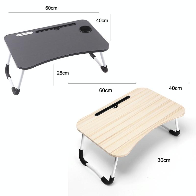 Portable Folding Desk with Fan & Lamp | Compact Design | Cool Black