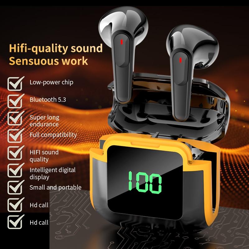 Bluetooth Earphones | Pro 90 | Digital Display | HiFi Sound | Black