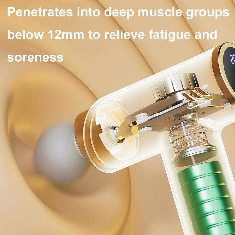 Silent Fascia Gun for Muscle Relaxation | High Frequency Vibration Massager | White