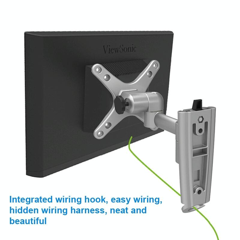 Quick Release Wall Mount for Computer Monitor | Silver Gray