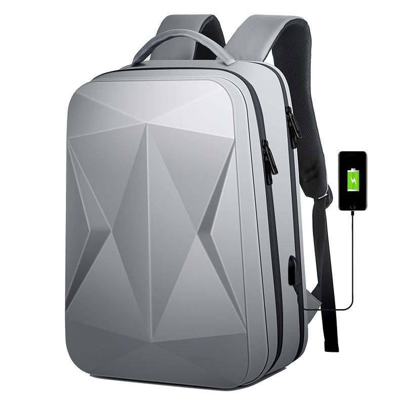 Waterproof Laptop Backpack | USB Port | Large Capacity | Light Grey