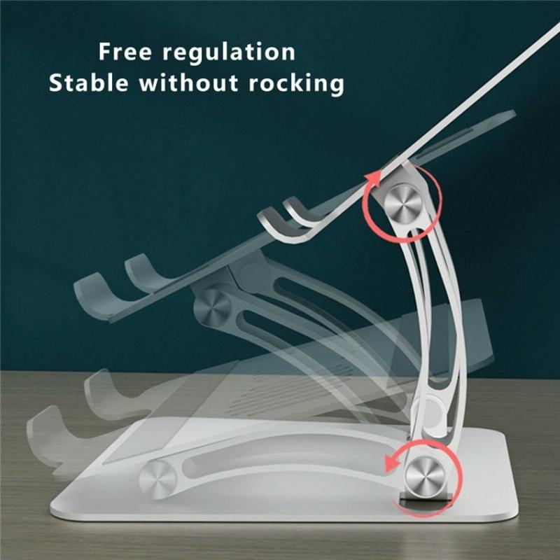 Adjustable Laptop Stand | Aluminum Alloy Desktop Riser | Silver