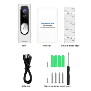Smart Wireless Video Doorbell with Night Vision & Motion Detection | Black