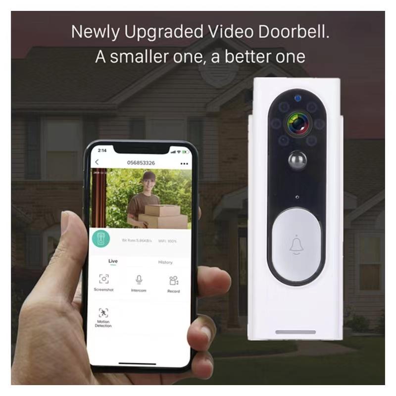 Smart Wireless Video Doorbell with Night Vision & Motion Detection | Black