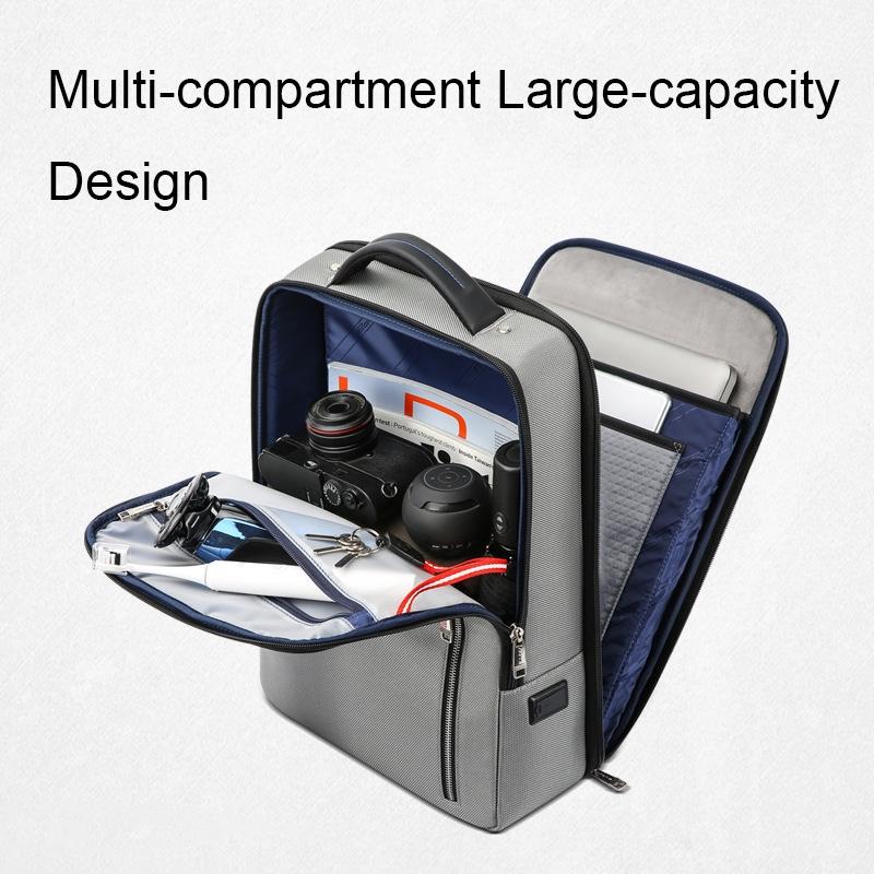 Multifunctional Anti-Theft Laptop Backpack | Silver Gray | USB Charging Hole | Secure Design