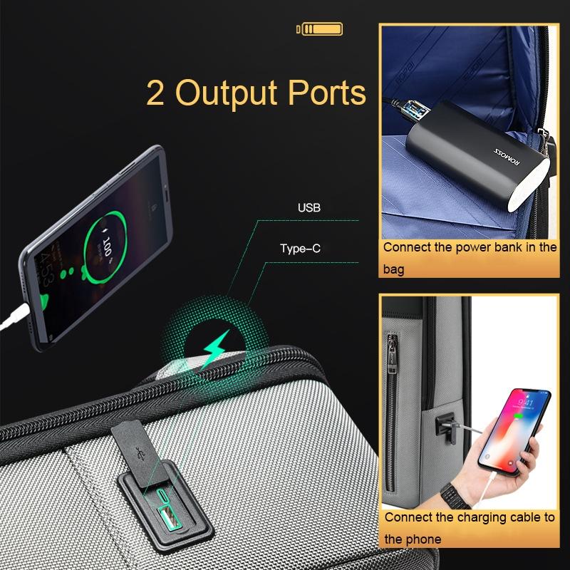 Multifunctional Anti-Theft Laptop Backpack | Silver Gray | USB Charging Hole | Secure Design