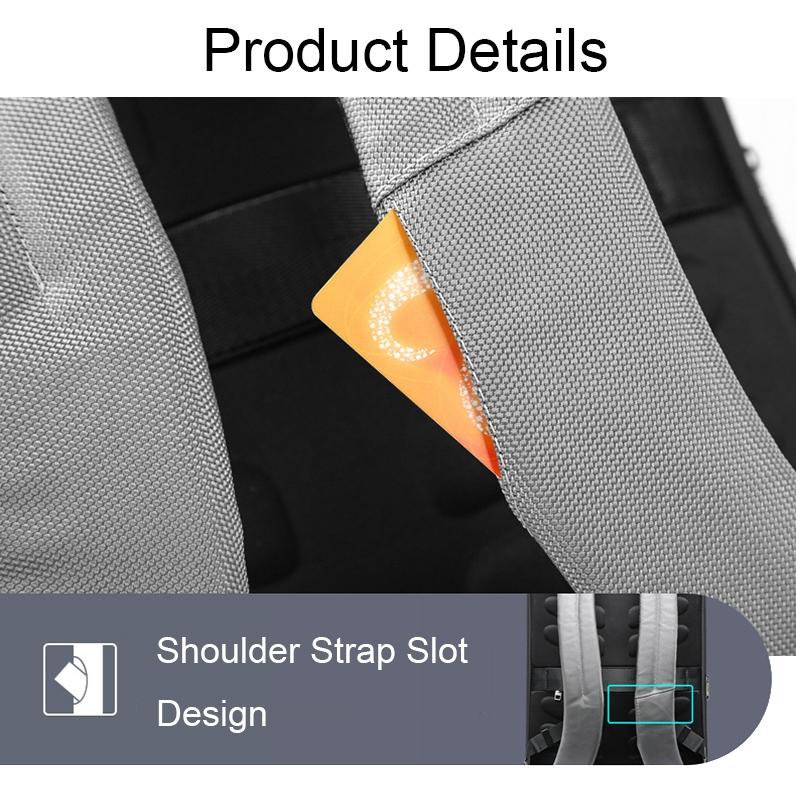 Multifunctional Anti-Theft Laptop Backpack | Silver Gray | USB Charging Hole | Secure Design