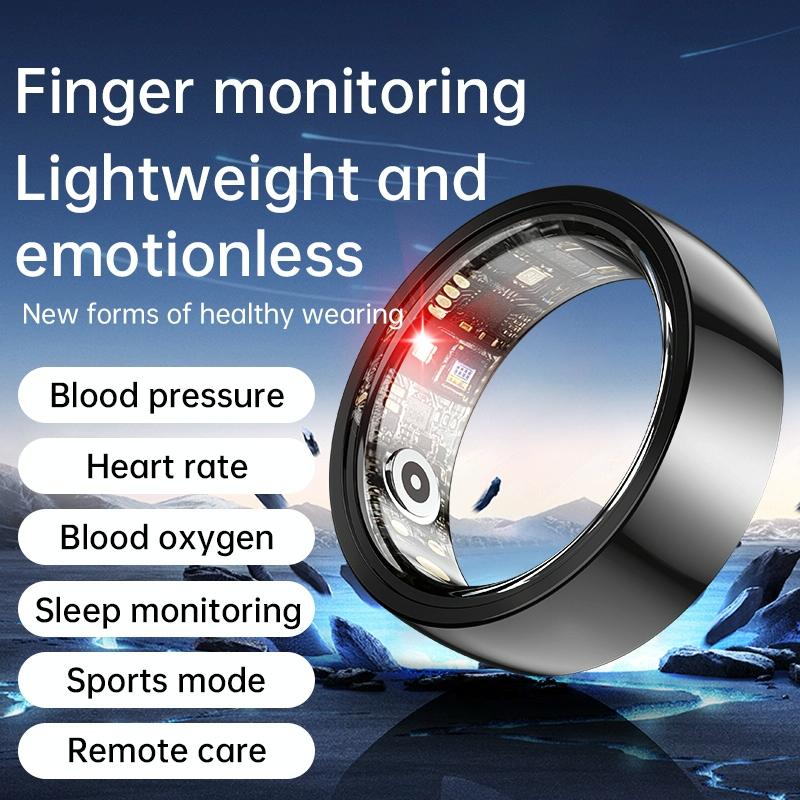 Smart Ring | Heart Rate | Blood Oxygen | Sleep & Sports Modes | Size 12 | Black
