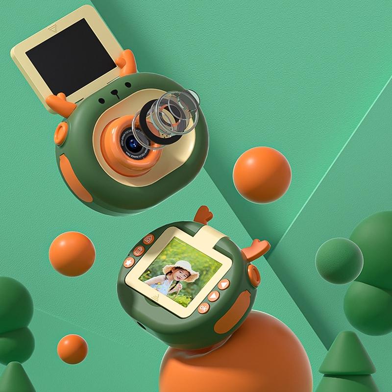 180° Flip-Screen Cartoon Digital Camera with Stand | 2.4" | 1080p HD | Violet