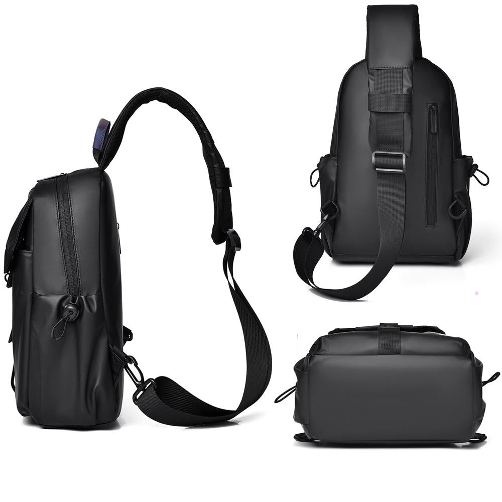 Lightweight Waterproof Men Chest Bag | Cycling Shoulder Bag | Black