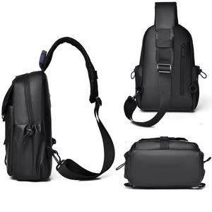 Lightweight Waterproof Men Chest Bag | Cycling Shoulder Bag | Black