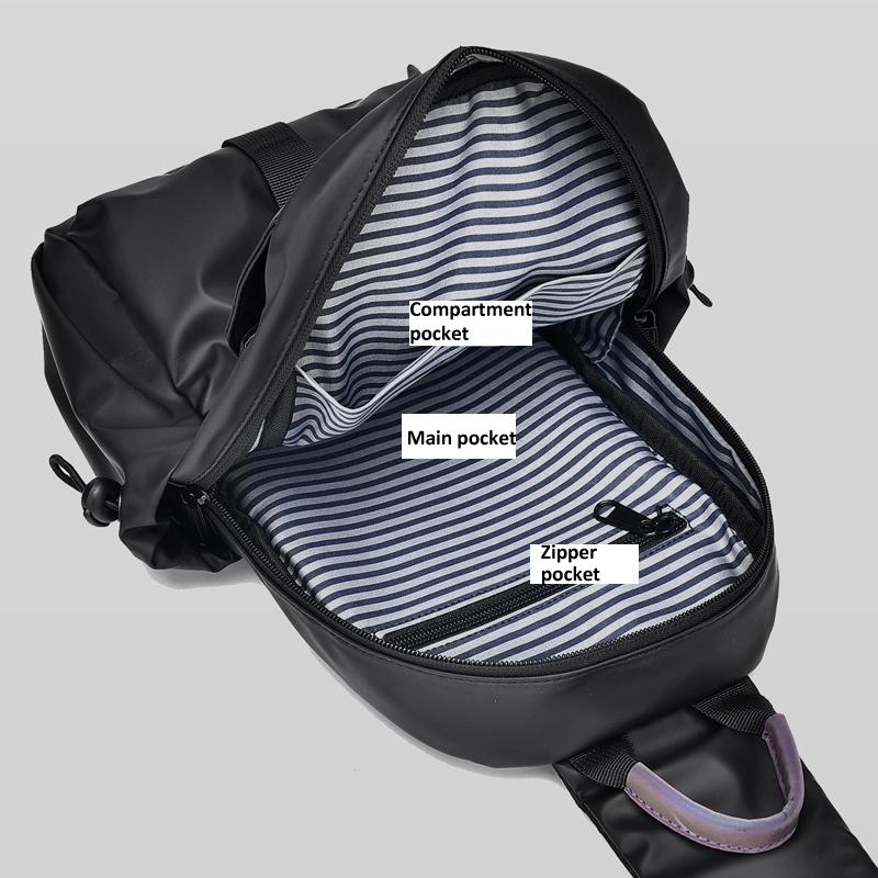 Lightweight Waterproof Men Chest Bag | Cycling Shoulder Bag | Black