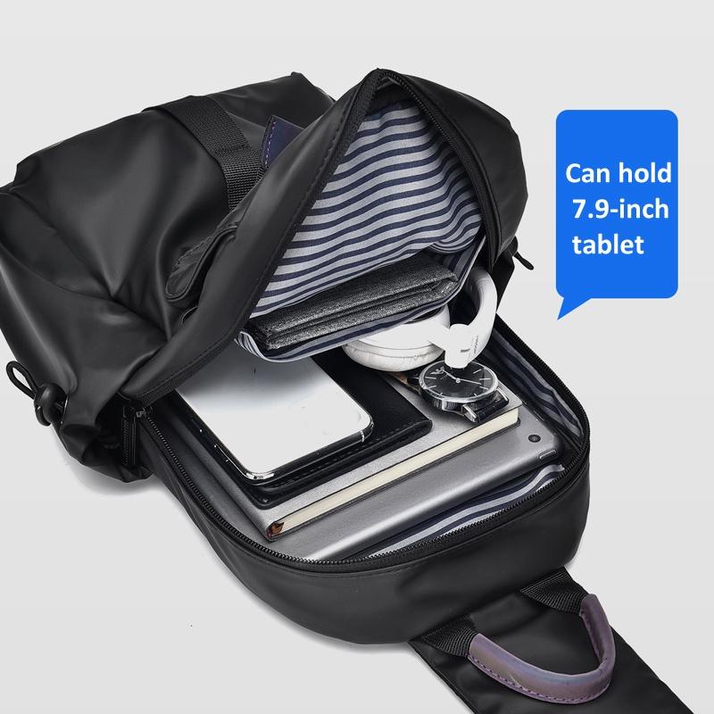 Lightweight Waterproof Men Chest Bag | Cycling Shoulder Bag | Black