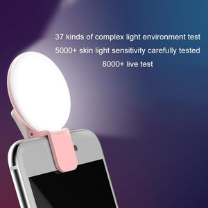 2 - Pack LED Selfie Light for Mobile Phone Photography | White
