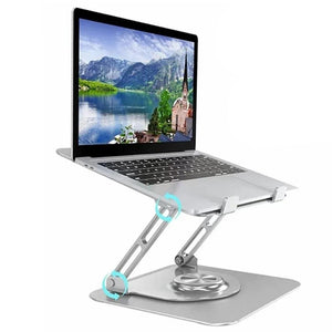 360° Rotating Laptop Stand | Foldable Aluminum Bracket | Black