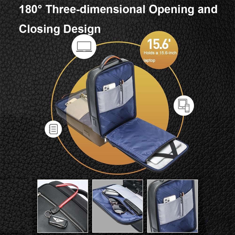 Multifunctional Anti-Theft Laptop Business Backpack | With USB Charging Hole | Black