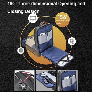 Multifunctional Anti-Theft Laptop Business Backpack | With USB Charging Hole | Black