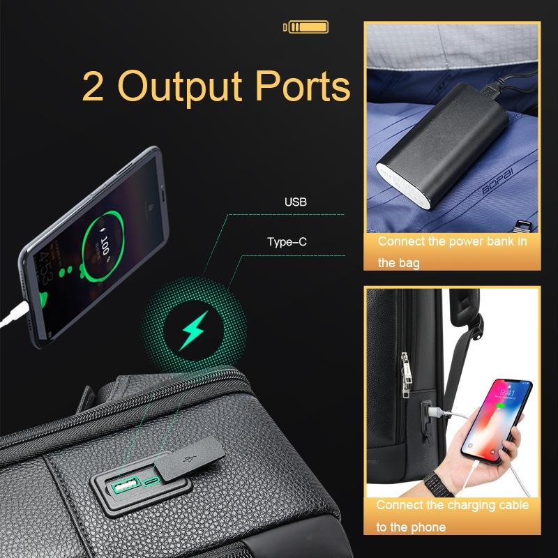 Multifunctional Anti-Theft Laptop Business Backpack | With USB Charging Hole | Black