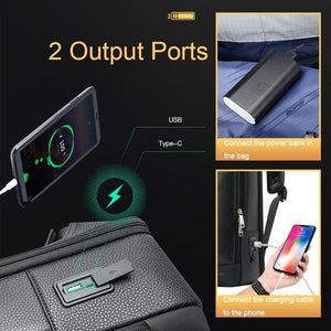 Multifunctional Anti-Theft Laptop Business Backpack | With USB Charging Hole | Black