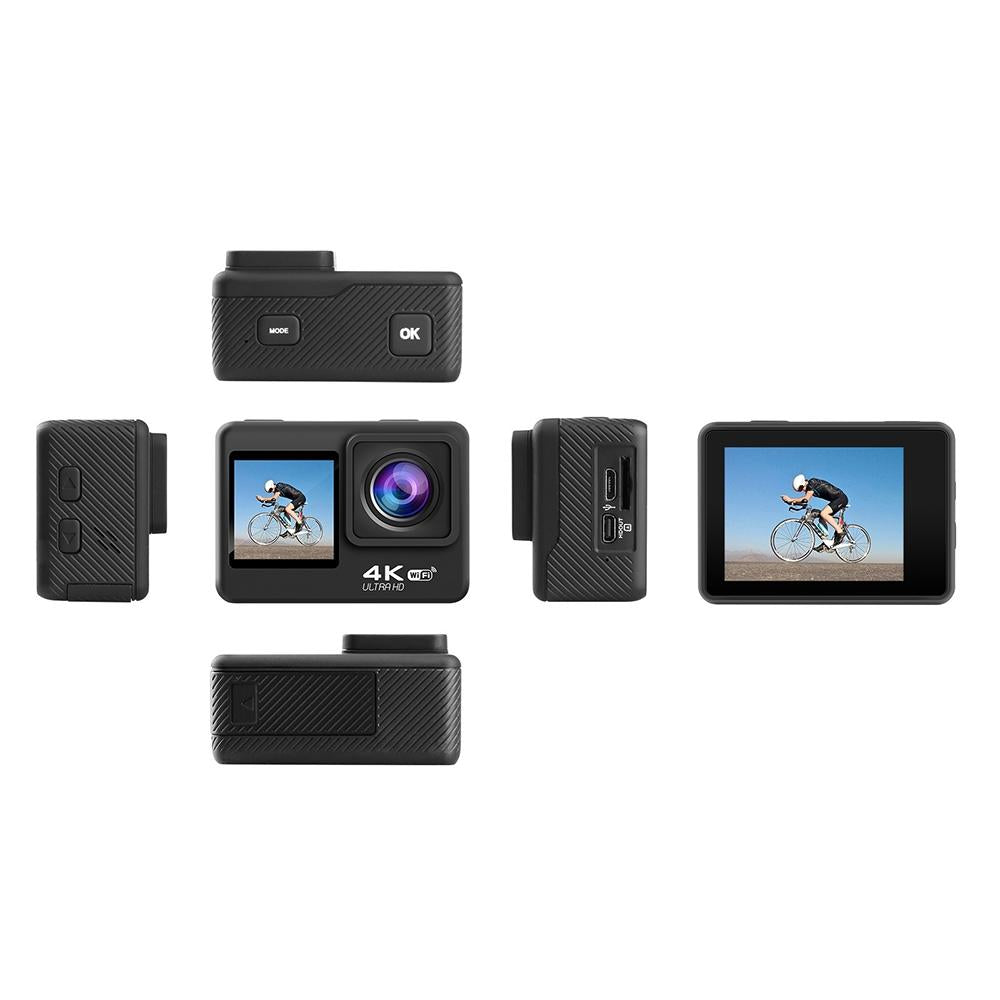 Outdoor Waterproof Dual-Screen WiFi Sports Camera with Anti-Shake HD Video